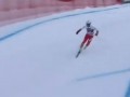 Горнолыжник потерял на старте лыжу, но сумел добраться до финиша