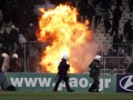 Фанаты Панатинаикоса подожгли стадион в Афинах