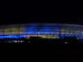В поддержку Евромайдана в Польше разукрасили стадион в украинские цвета