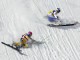 Виктор Олин-Норберг из Швеции и Игорь Коротков из России во время гонок по ски-кроссу