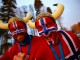 Норвежские болельщики на гонках-преследовании на 10 км среди женщин 