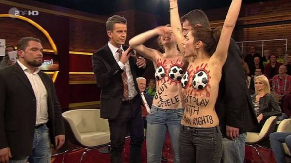Femen выступили с протестом на немецком телевидении
