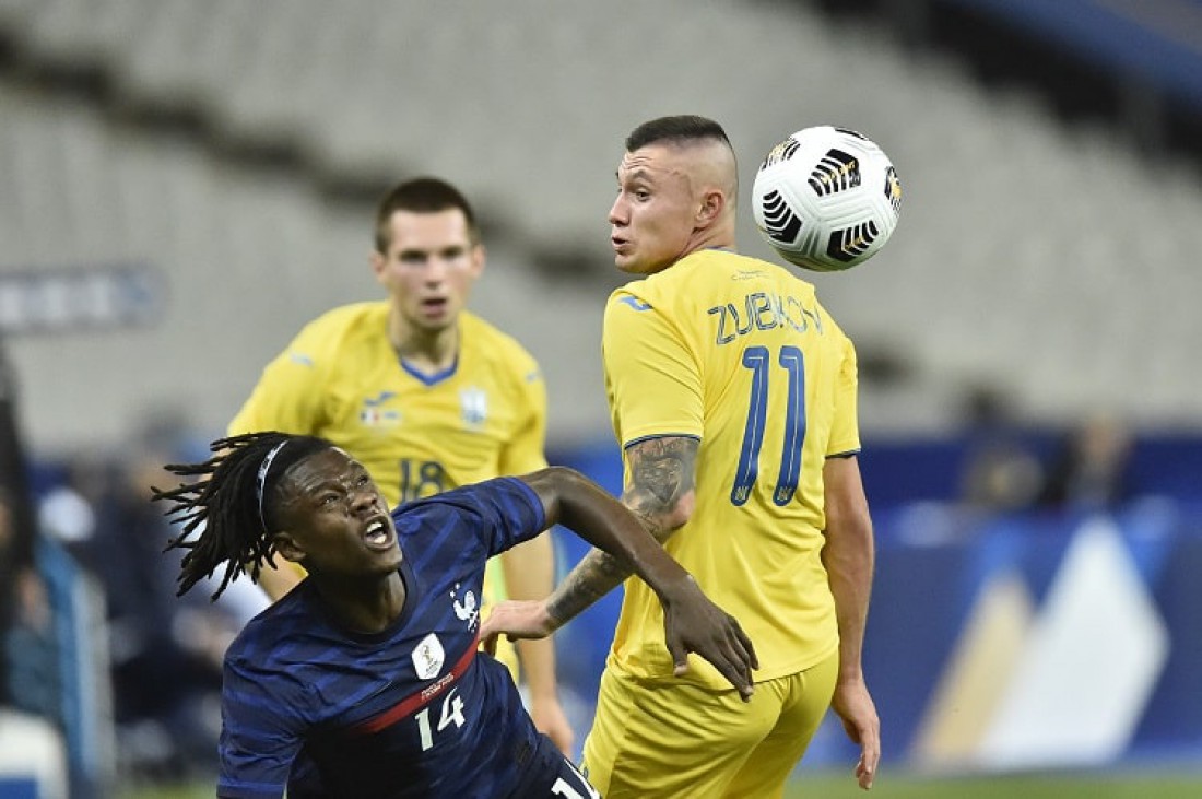 Украина в матче против Франции