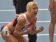 Швейцарская семиборка Линда Зублин радуется своему результату на 100-метровке с барьерами во время чемпионата мира по легкой атлетике в Москве