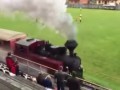 В Словакии во время футбольного матча выехал паровоз