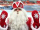 Дед Мороз на соревнованиях по шорт-треку на 1500 м среди мужчин