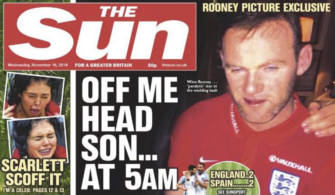 Страница таблоида The Sun с Руни на обложке