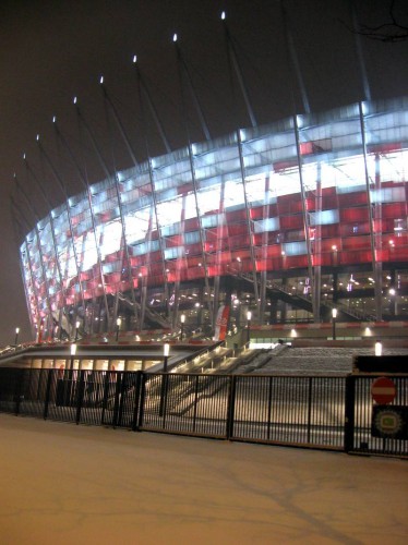 Польский стадион ночью