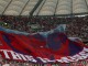 Перед началом матча россияне вывесили огромный баннер с былинным героем